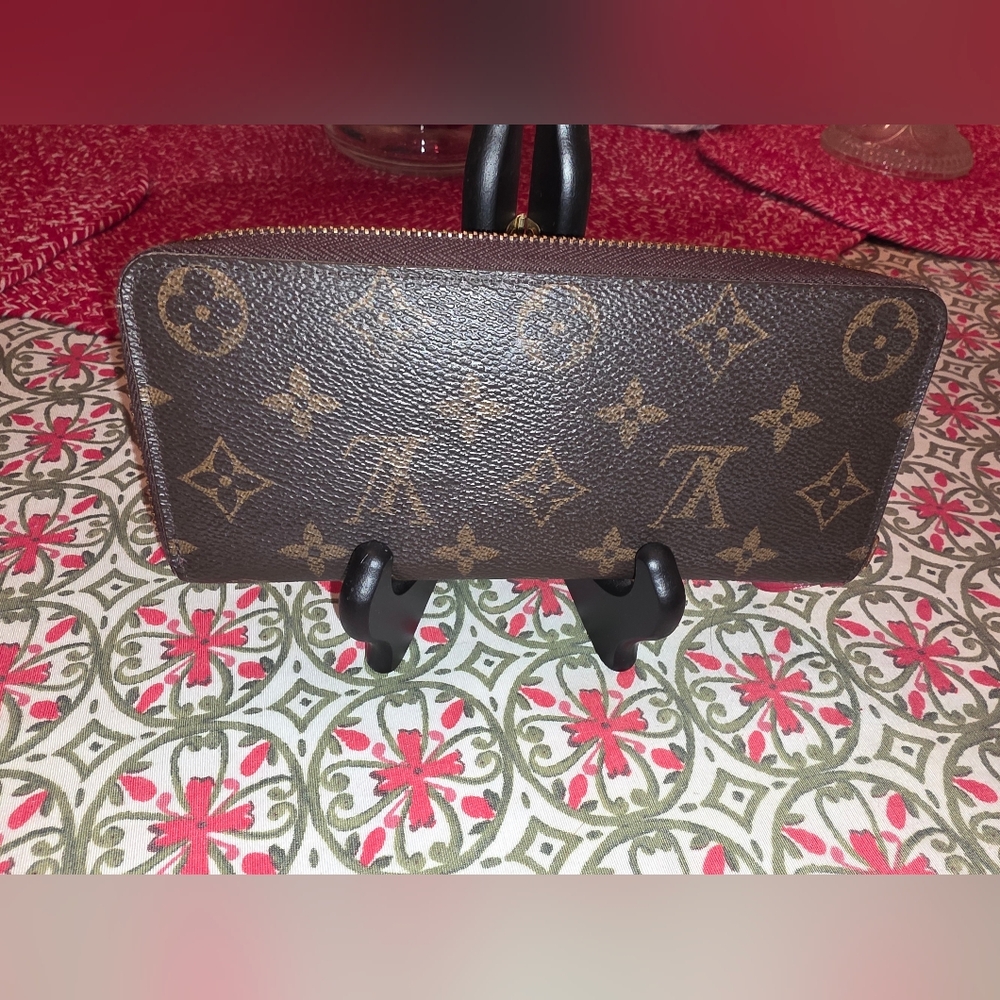 Louis Vuitton Monogram Brown and Tan Zip Wallet -COA Available